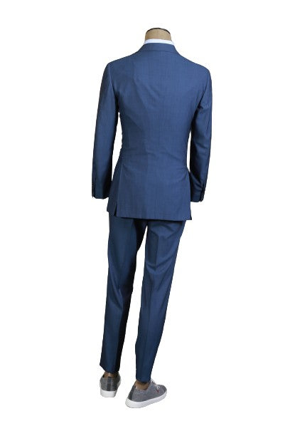 Kiton Blue Solid Wool Suit