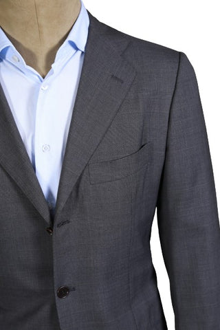 Kiton Grey Solid Wool Suit