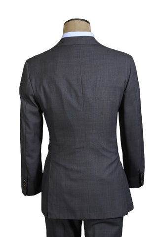Kiton Grey Solid Wool Suit