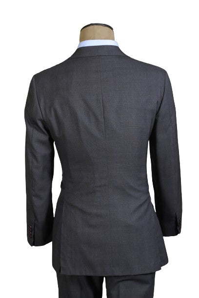 Kiton Black Solid Wool Suit