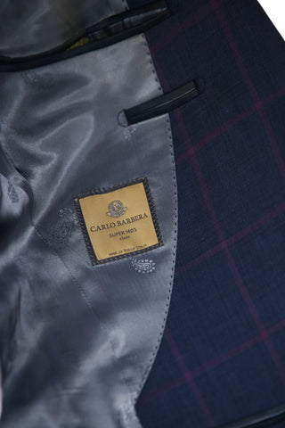 Carlo Barbera Dark-Blue Wool Super 140s Suit