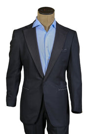 Fiore Di Napoli Dark-Blue Solid Virgin Wool Suit