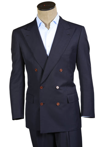 Brioni Midnight Blue Double Breasted Suit Blue