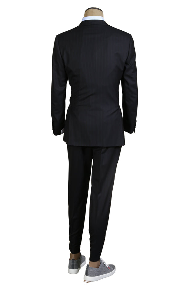 Brioni Dark-Blue Striped Wool Suit