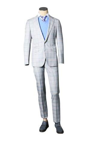 Carlo Barbera Light-Grey Checked Super 170's Suit