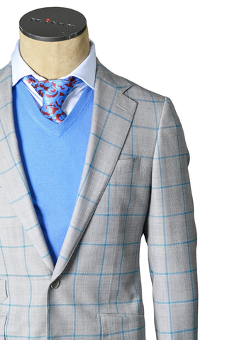 Carlo Barbera Light-Grey Checked Super 170's Suit