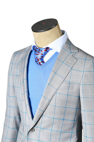 Carlo Barbera Light-Grey Checked Super 170's Suit