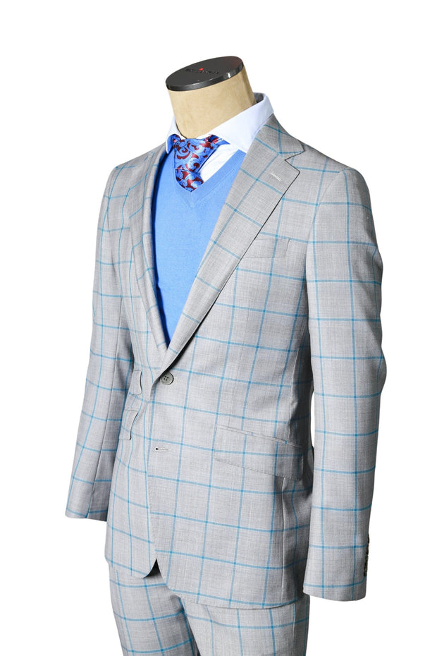 Carlo Barbera Super 170's Grey Checked Suit