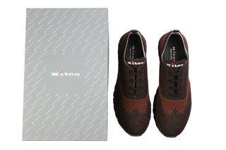 Kiton Dark Brown/ Rust Lace-Up Sneakers