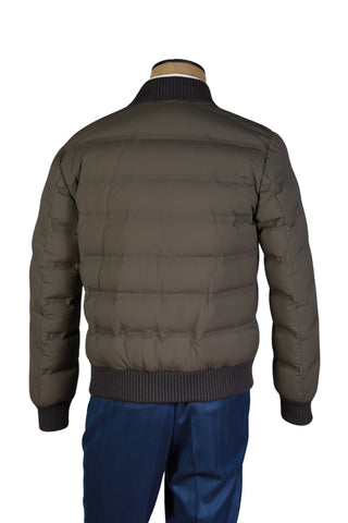 Kired by Kiton Khaki Solid Puffer Jacket