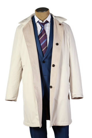 Kired by Kiton Cream/ Ivory Reversible Coat