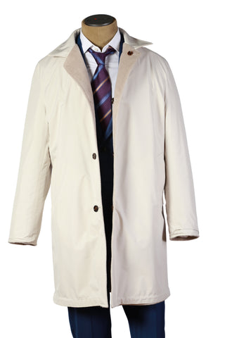 Kired by Kiton Cream/ Ivory Reversible Coat