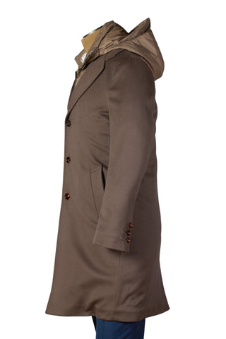 Kired by Kiton Brown Cashmere Solid Coat