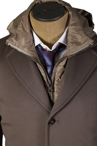 Kired by Kiton Brown Cashmere Solid Coat