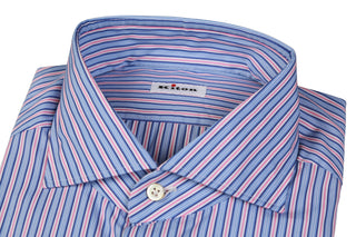 Kiton Blue Striped Cotton Shirt