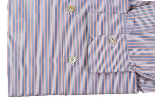 Kiton Orange/Blue Striped Shirt
