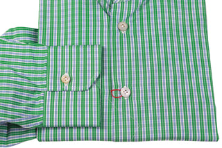 Kiton Green Checked Cotton Shirt