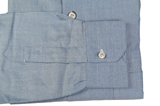Kiton Blue Solid Cotton Shirt