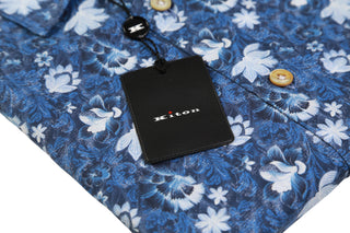 Kiton Blue Floral Cotton Shirt