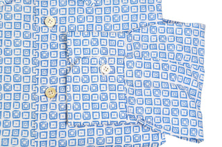 Kiton Light-Blue Patern Cotton Shirt