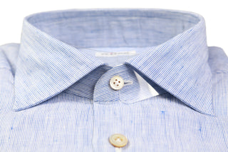 Kiton Blue Striped Cotton Shirt