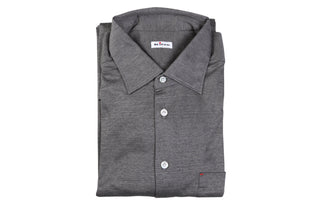 Kiton Grey Solid Cotton Shirt