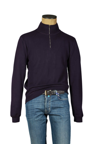Manrico  Dark-Purple Cashmere Sweater