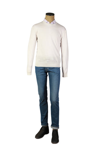Manrico White Cashmere Sweater