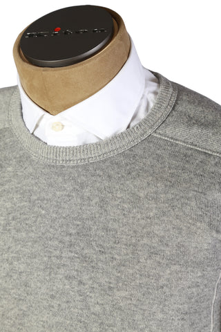 Manrico Grey Solid Cashmere Sweater