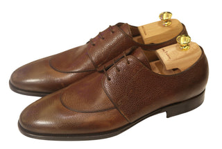 Kiton Brown Leather Lace-Up Dress Shoes