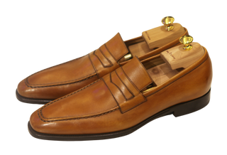 Kiton Caramel Leather Loafers