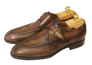 Kiton Brown Leather Monk Strap Dress Shoes
