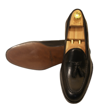 Kiton Dark-Brown Tassle Leather Loafer Dress Shoes