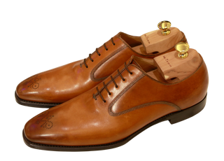 Kiton Caramel Leather Oxford Dress Shoes