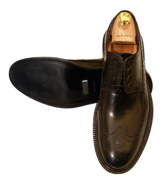 Kiton Dark Brown Leather Brogue Dress Shoes