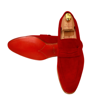 Kiton Red Suede Dress Shoes