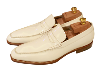 Kiton Cream Leather Loafers