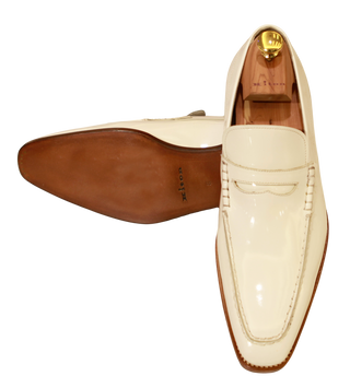 Kiton Cream Leather Loafers