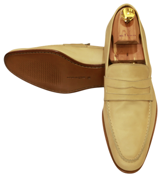 Kiton Honey Brown Leather Loafers