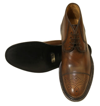 Kiton Brown Leather Brogue Dress Shoes