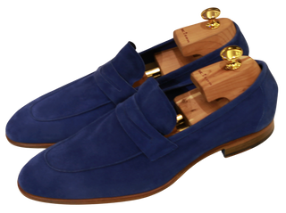 Kiton Blue Suede Loafers