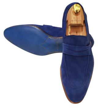 Kiton Blue Suede Loafers