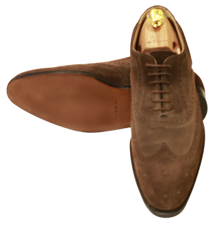 Kiton Brown Suede Brogue Dress Shoes