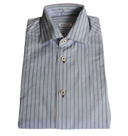 Kiton Cotton Shirt (Blue & Gray)