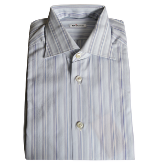 Kiton Light-Blue Striped Shirt