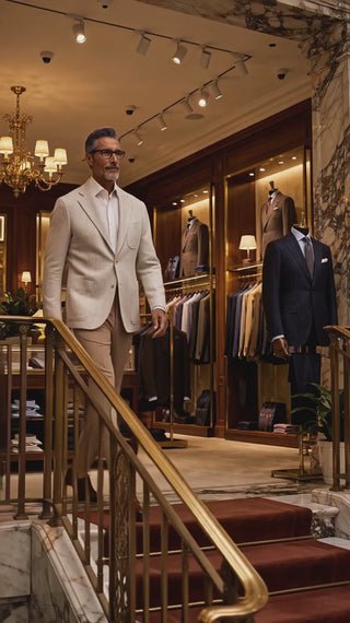Sartorio Herringbone Virgin-Wool Sport Jacket — Ivory