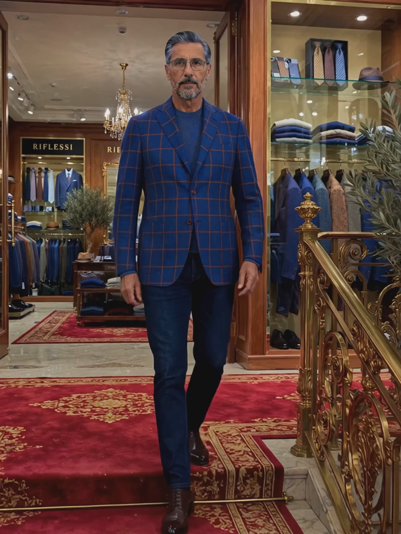 Sartorio Windowpane Virgin Wool Sport Jacket