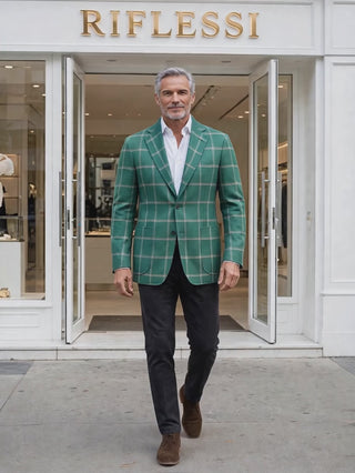 Sartorio Windowpane Virgin Wool-Cashmere Sport Jacket