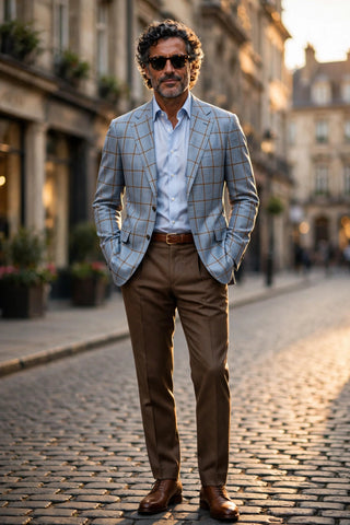 Sartorio Double Windowpane Wool Sport Jacket