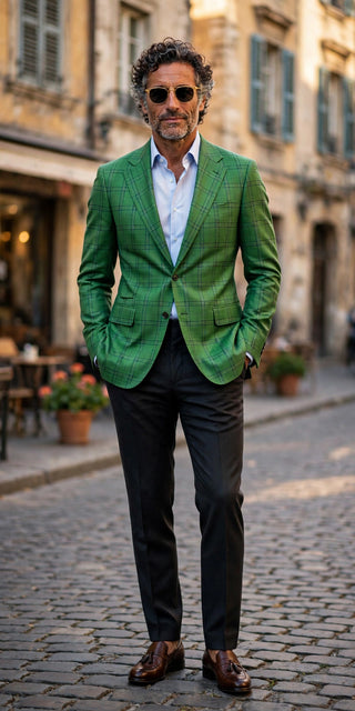 Sartorio Windowpane Virgin Wool-Cashmere Sport Jacket